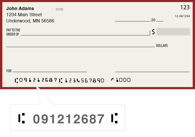 farmers state bank of underwood routing number